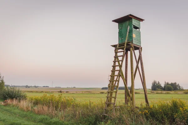 stock image Wooden Hunting high tower. Hunters tower.