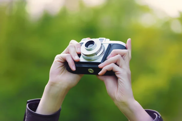 Fotocamera retrò primo piano — Foto Stock