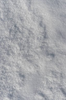 İnce buz kristalleri ile doğal kar dokusu temiz bir kış ortamı yaratıyor. Mevsimsel tasarım, soğuk iklim kavramları ve soyut kış görselleri için uygun kopya alanına sahip asgari yüzey.