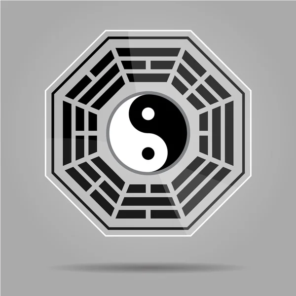 Symbolem Bagua Yin Yang. — Wektor stockowy