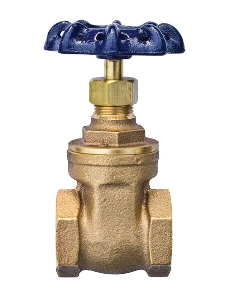 Beyaz arka plan üzerinde izole bronz sigara yükselen kök kapı vanası