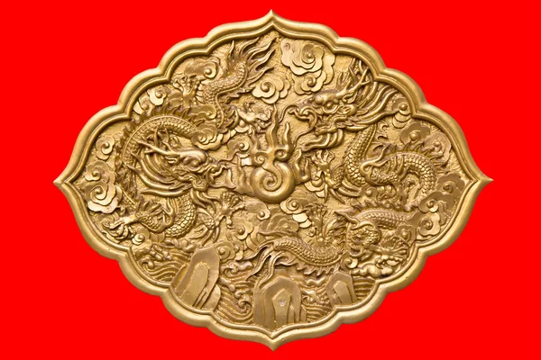 Dragones gemelos de oro chinos — Foto de Stock
