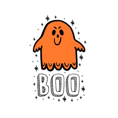 Cadılar bayramı konuşulabilir Cadılar Bayramı seti. Koleksiyon tasarımı dekorasyon adı tanımlaması. Vektör illüstrasyonu.