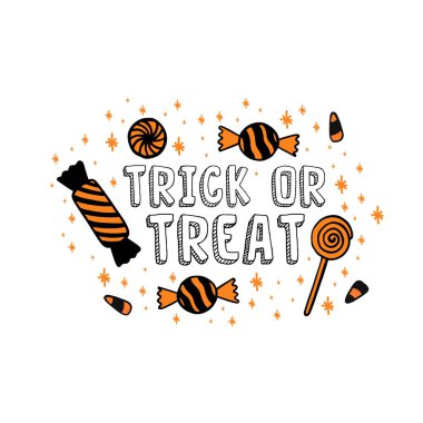 Cadılar bayramı konuşulabilir Cadılar Bayramı seti. Koleksiyon tasarımı dekorasyon adı tanımlaması. Vektör illüstrasyonu.