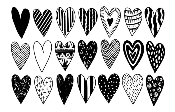 Corazón Doodle Dibujo Aislado Elemento Decoración Diseño Ilustración Vectorial — Vector de stock