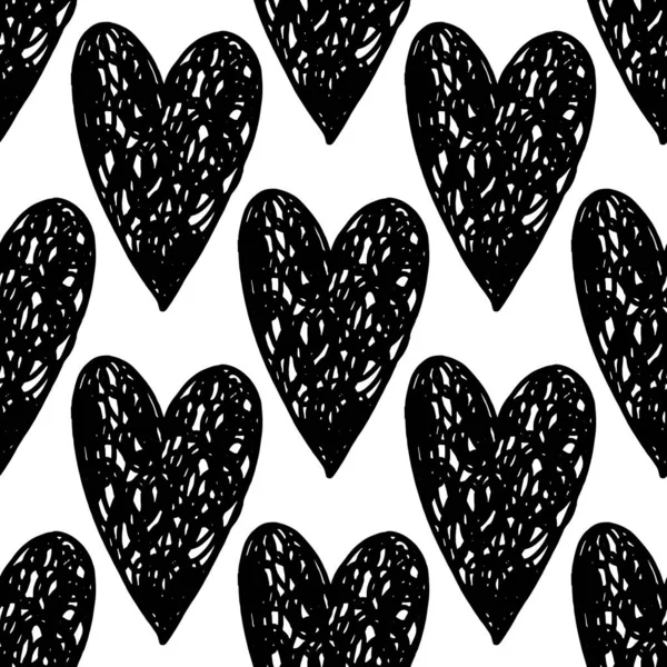 Cuore Doodle Disegno Senza Cuciture Pattern Elemento Decorativo Design Illustrazione — Vettoriale Stock