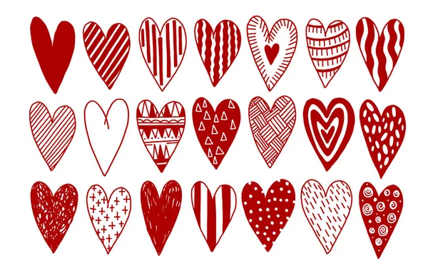 Corazón Doodle Dibujo Aislado Elemento Decoración Diseño Ilustración Vectorial — Vector de stock