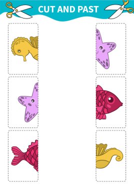 Çocuk oyunu anaokulu öğrencileri ve ilkokul öğrencileri için. Çocuk eğitim kitapları için sayfa. Sualtı yaşamı ve deniz hayvanları..