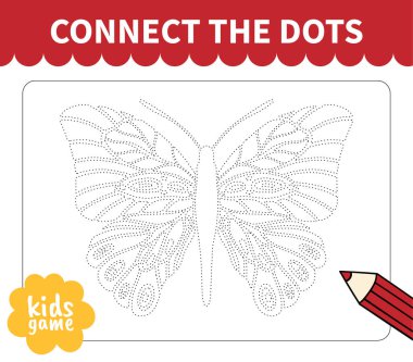 Çocuk masa oyunu anaokulu öğrencileri ve ilkokul öğrencileri için çalışma kağıtları ve anaokulu için noktalı satıra bağlanıyor. Çocuk eğitim kitabı sayfası.