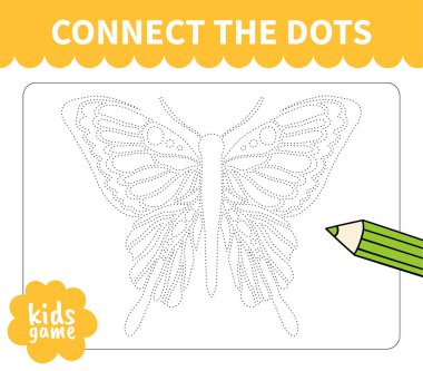 Çocuk masa oyunu anaokulu öğrencileri ve ilkokul öğrencileri için çalışma kağıtları ve anaokulu için noktalı satıra bağlanıyor. Çocuk eğitim kitabı sayfası.