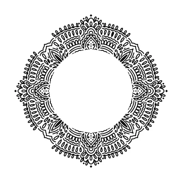 Grafikus kerek keret mandala elvont elszigetelt fehér háttérrel.. boho indián formában.Etnikai keleti stílus. — Stock Vector