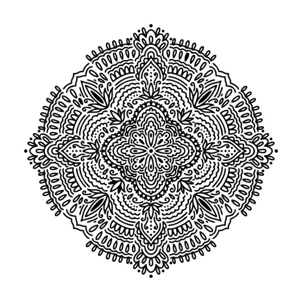 Grafiska runda Mandala abstrakt isolerad i vit bakgrund.. Boho indian form.Etnisk orientalisk stil. — Stock vektor
