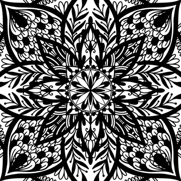 Graphique rond mandala traditionnel abstrait isolé dans fond blanc. Forme indienne Boho. Style ethnique oriental.. — Image vectorielle