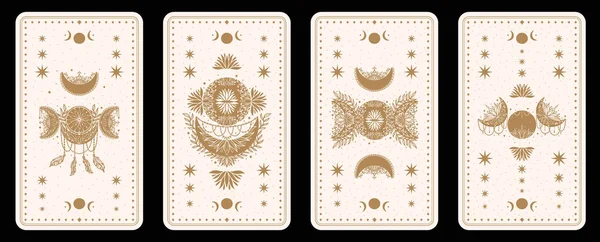 Mystical tarot desk card.Occult esoteric vintage tarot card.Witch fortune telling template theme.