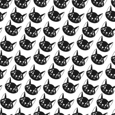 Kusursuz desenli kedi mutlu bir arka plan. Sevimli kedi yavrusu..