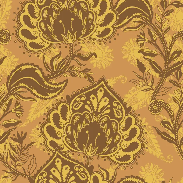 Modello senza cuciture ornamento popolare flower.Floral motivo rustico paisley style.The elegante tessuto di stampa etnica — Vettoriale Stock