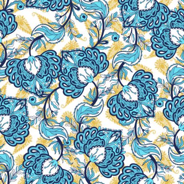 Kusursuz desenli süs çiçekleri. Çiçek motifli sade şal desenli. Zarif etnik baskı kumaşı.