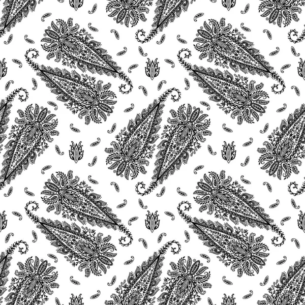 Seamless pattern paisley ornament folk flower.Floral motif rustic paisley style.The elegant ethnic print fabric. — Image vectorielle