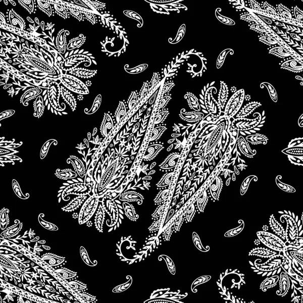 Seamless pattern paisley ornament folk flower.Floral motif rustic paisley style.The elegant ethnic print fabric. — Stockový vektor