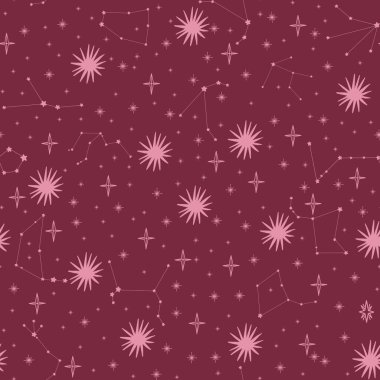 Kusursuz desenli yıldız takımyıldızları soyut sembol uzayı..