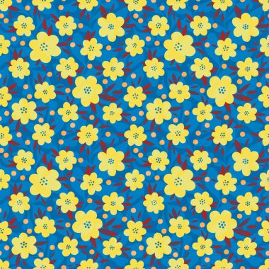 Seamless pattern flower design.Print botanical textile fabric fashion.Modern vintage style.