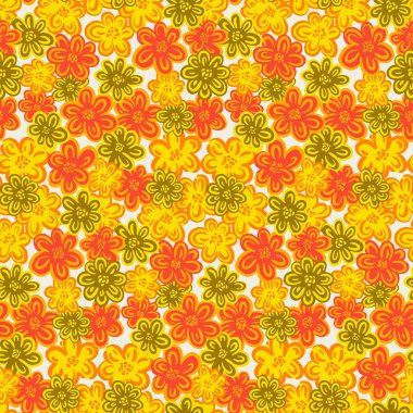 Dikenli desenli küçük çiçek. El çizimi tekstil. Çiçek desenli.