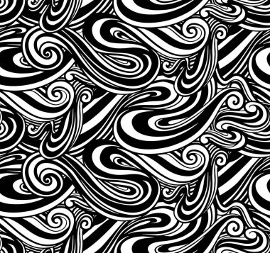 Kusursuz desenli dalga soyut. Çizgi çizimi. Moda tekstil kumaşı..