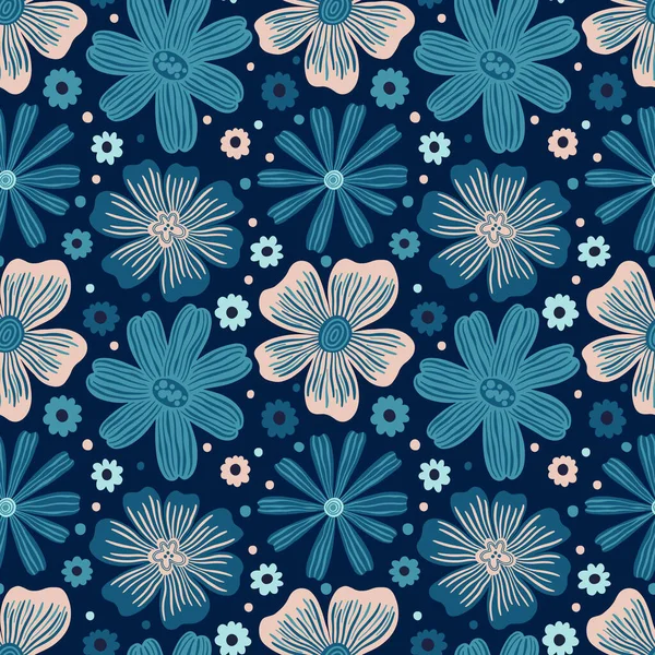 Patrón sin costuras botánico floral brote flor.Naturaleza fondo print.Decorative fondo de pantalla — Vector de stock