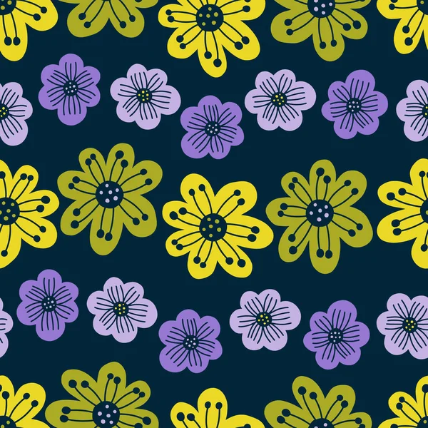 Seamles pattern big flowe.Fashion print of textile.Vintage floral design — Stok Vektör