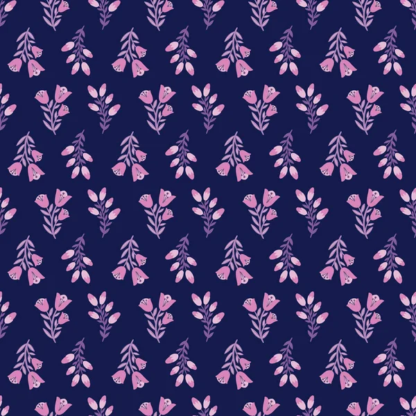 Naadjes patroon bloem.Handgetekende print van textiel.Vintage bloemmotief. — Stockvector
