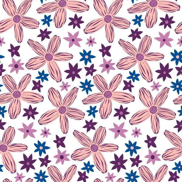 Diseño decorativo sin costuras flower.Floral patrón. Hermosa impresión de moda. — Vector de stock