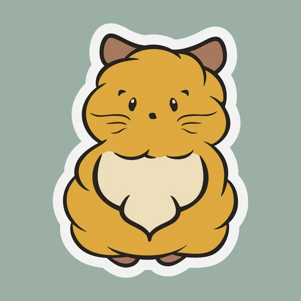 Leuke Dikke Kat Cartoon Vector Pictogram Illustratie Fluffy Kitten Dier — Stockvector