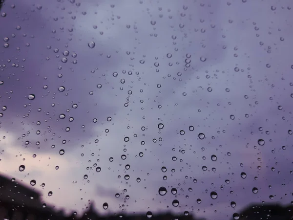 Genua Italien 2020 Wassertropfen Auf Glashintergrund Regentropfen Auf Ein Fenster — Stockfoto