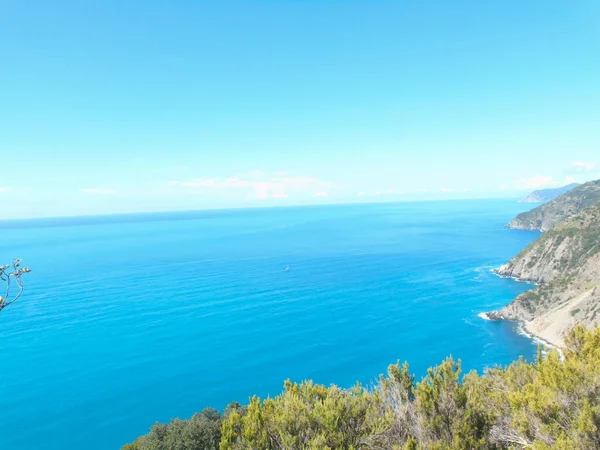 Liguria Italia 2020 Viaggiare Mare Ligure Nelle Giornate Estive Con — Foto Stock