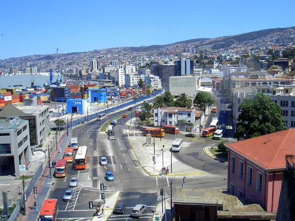 Valparaiso Chile 2020 Piękna Fotografia Wieżowców Przemysłu Portowego Miasta Valparaiso — Zdjęcie stockowe