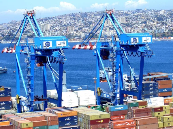 Valparaíso Chile 2020 Hermosa Fotografía Los Rascacielos Industria Portuaria Ciudad — Foto de Stock