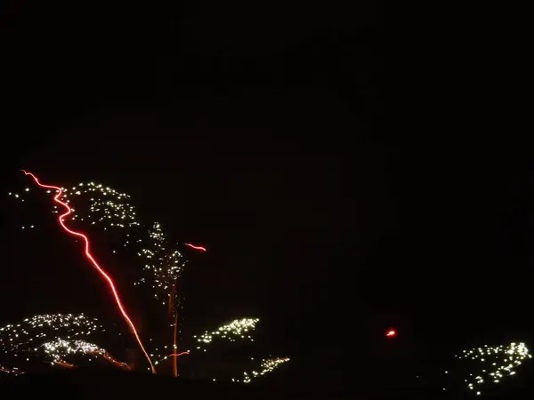 Genua Italien 2021 Mit Feuerwerk Und Blitzlichtgewittern Wird Das Jahr — Stockfoto