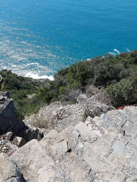 Cinque Terre Itália 2020 Bela Paisagem Uma Vila Piscatória Costeira — Fotografia de Stock