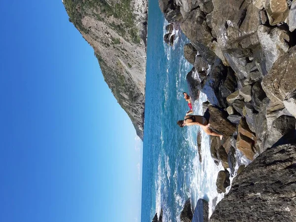 Cinque Terre Talya 2020 Bir Kıyı Balıkçı Köyünün Güzel Manzarası — Stok fotoğraf