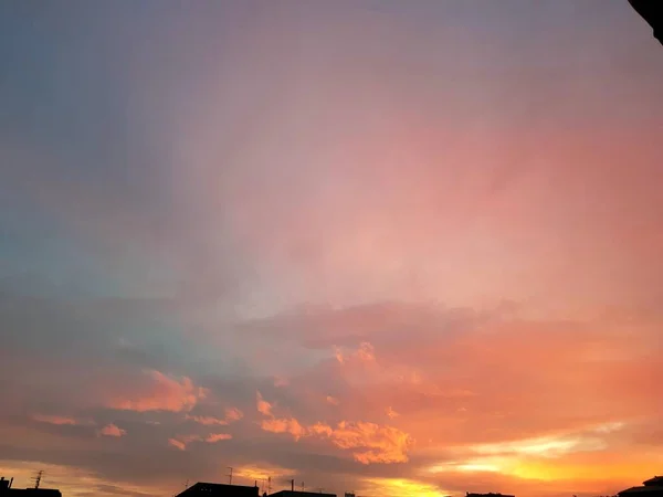 Zmierzch Nieba Efektem Jasnego Pastelowego Tonu Kolorowy Zachód Słońca Miękkie — Zdjęcie stockowe