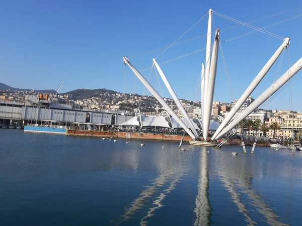 Génova Italia Abril 2021 Vista Panorámica Del Paseo Marítimo Del — Foto de Stock