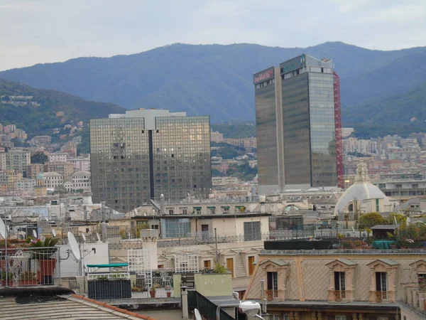 Genova Italië April 2021 Moderne Bouw Het Centrum Van Genova — Stockfoto