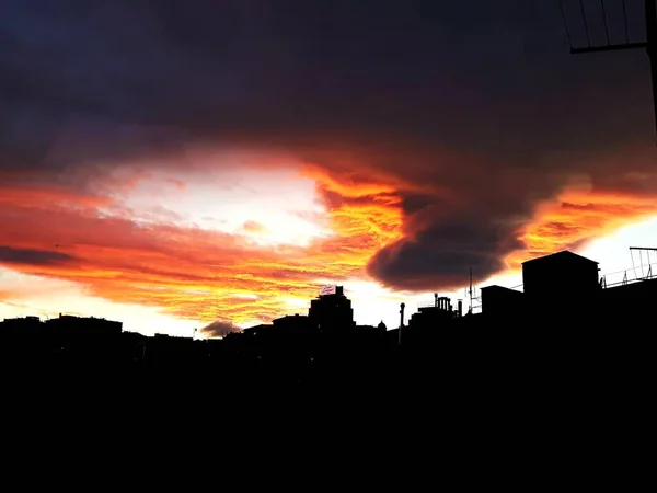 Tramonto Sulla Costa Del Lago Paesaggio Naturale Natura Nel Nord — Foto Stock