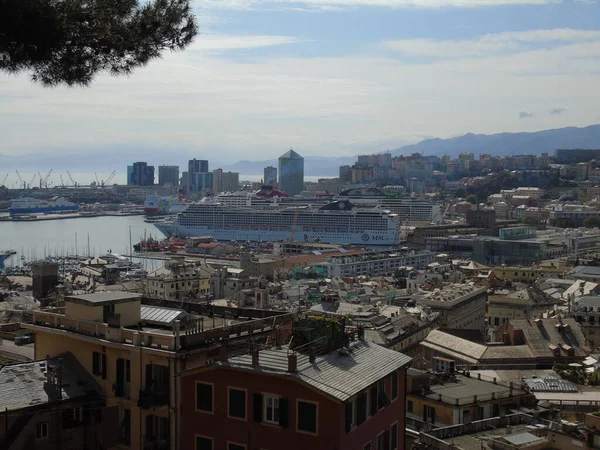 Genova Italia Maggio 2021 Veduta Panoramica Del Porto Genova Vista — Foto Stock