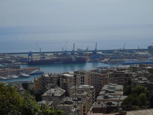 Genova Italia Maggio 2021 Veduta Panoramica Del Porto Genova Vista — Foto Stock