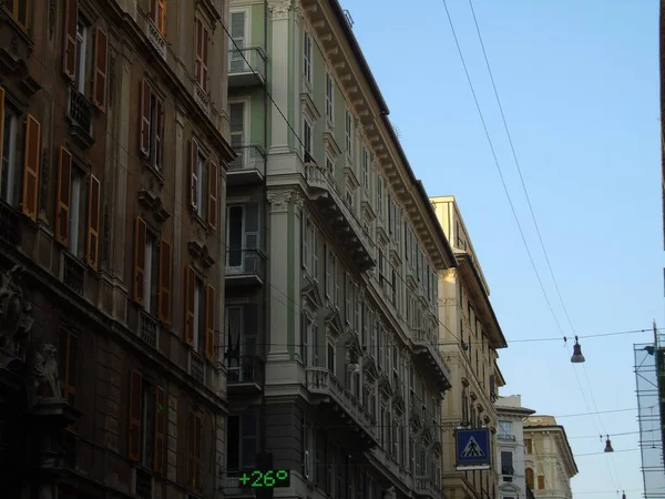 Genova Itália Julho 2021 Antique Pedra Tijolo Castelo Casa Janela — Fotografia de Stock