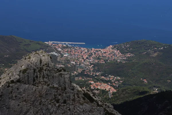 Elba Itália Setembro 2021 Belos Lugares Ilha Elba Vista Aérea — Fotografia de Stock