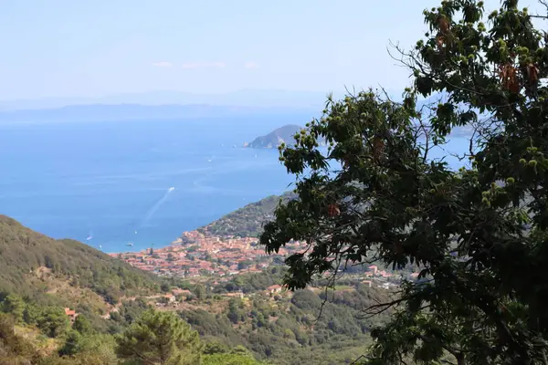 Elba Itálie Září 2021 Krásná Místa Ostrova Elba Letecký Výhled — Stock fotografie