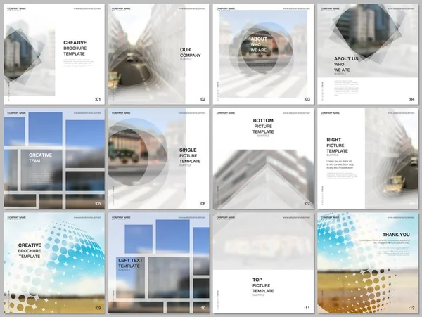 Розкладка брошури квадратного формату охоплює шаблони дизайну листівок для квадратних флаєрів, дизайн брошури, звіт, презентацію, обкладинку журналу. Шаблон концепції корпоративного бізнесу з абстрактними ackgrounds . — стоковий вектор