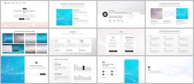 Web sitesi tasarımı, sunumlar, portföy için vektör şablonları. Sunum slaytları, broşürler, broşürler, raporlar için şablonlar. Bilim veya tıbbi konsept tasarımı için dalga akış arkaplanı.